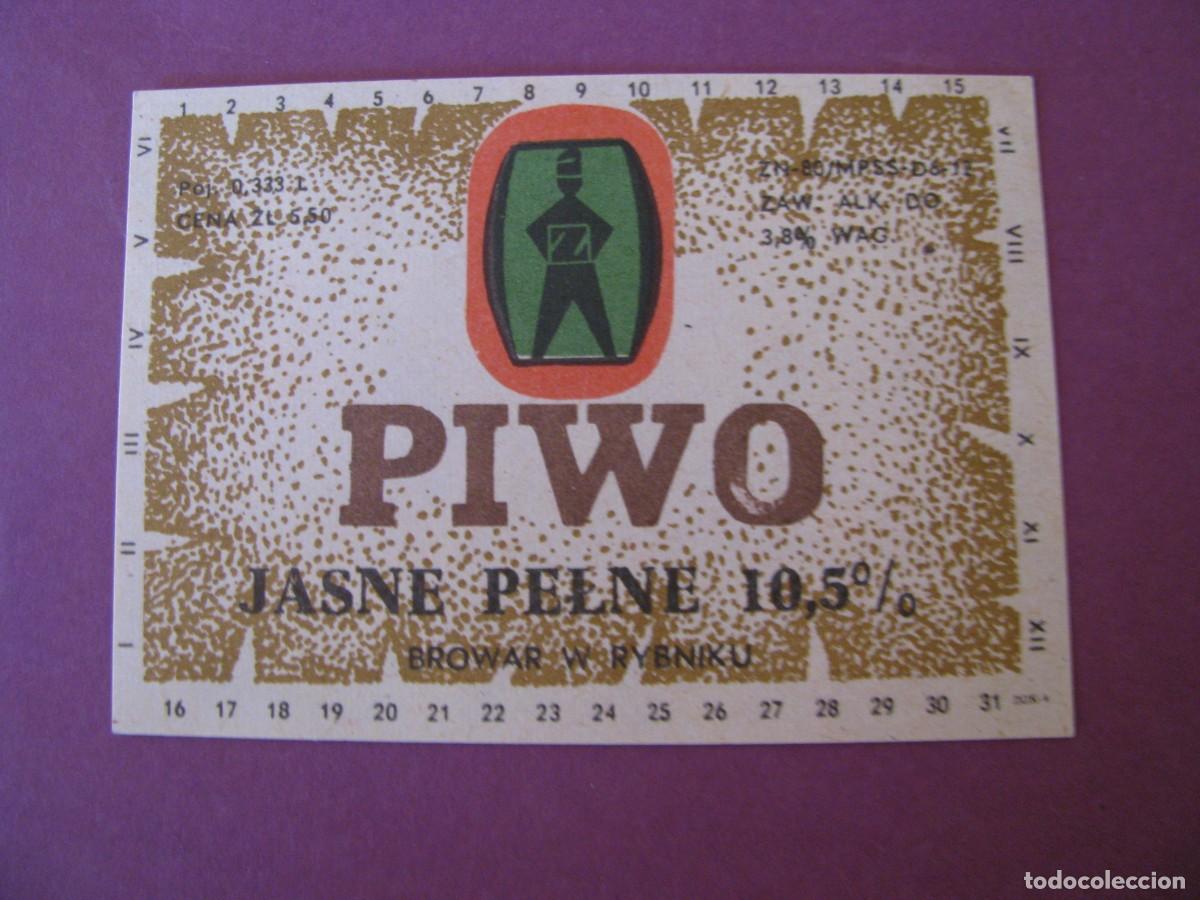 Etiquetas antiguas: ETIQUETA DE CERVEZA BROWAR W RYBNIKU. POLONIA. A&Ntilde;OS 1980
