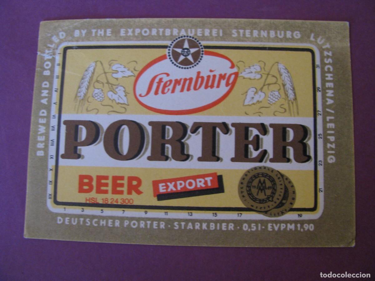 Etiquetas antiguas: ETIQUETA DE CERVEZA STERNBURG PORTER. RDA, DDR. A&Ntilde;OS 1970