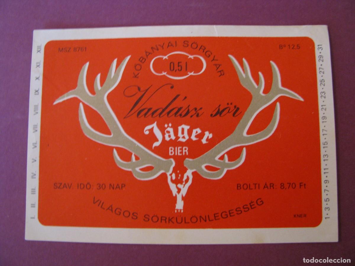 Etiquetas antiguas: ETIQUETA DE CERVEZA KOBANYAI SORGYAR VADASZ SOR, HUNGRIA. A&Ntilde;OS 1970
