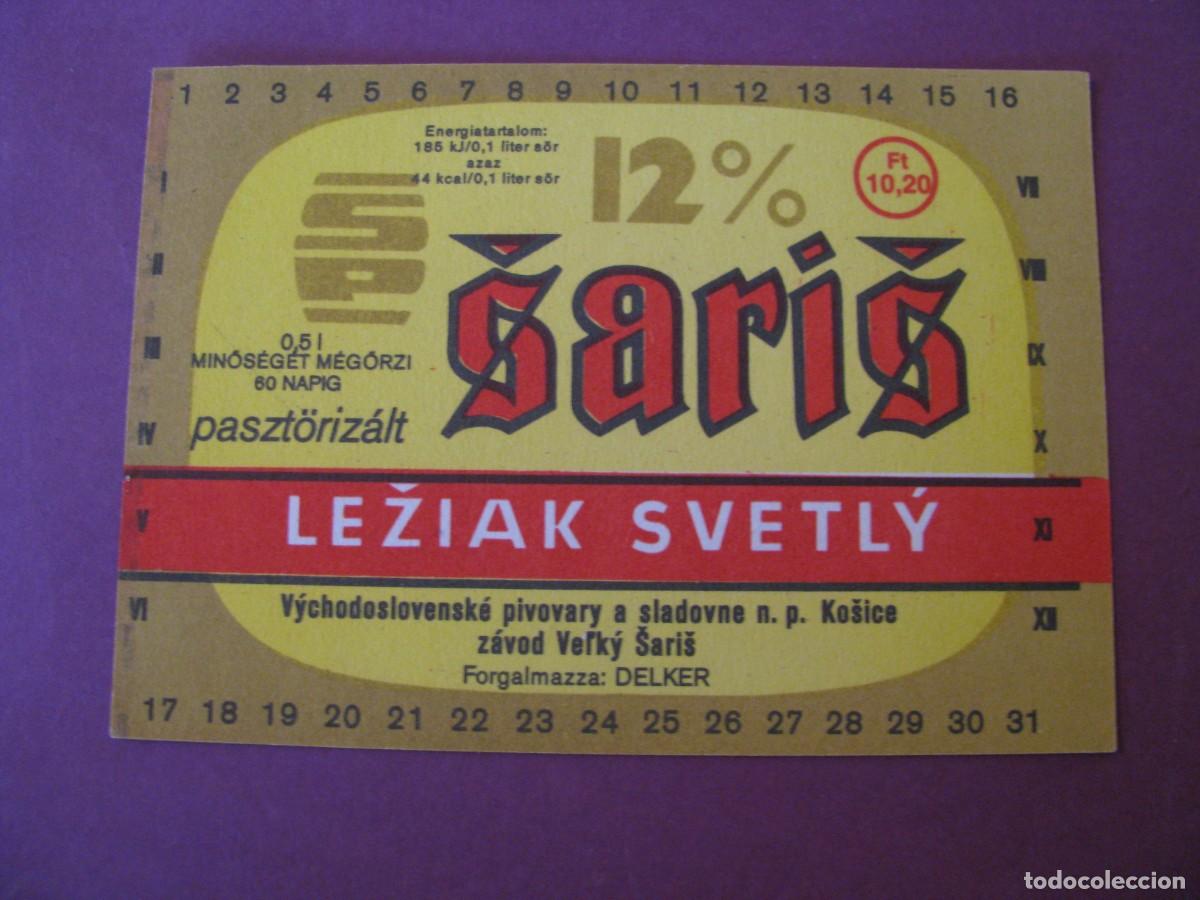 Etiquetas antigas: ETIQUETA DE CERVEZA SARIS. LEZIAK SVETLY. CHECOSLOVAQUIA, A&Ntilde;OS 1980