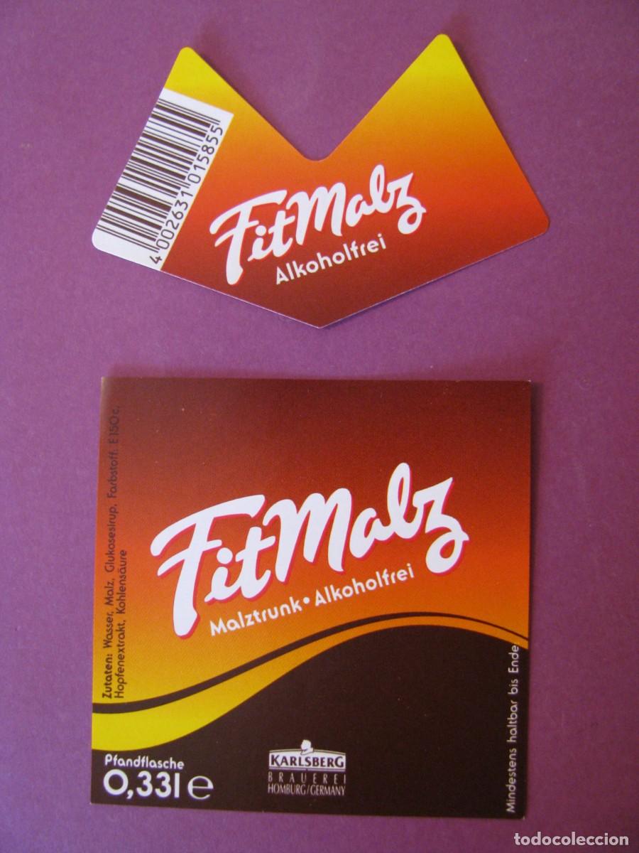 Alte Etiketten: ETIQUETAS DE BEBIDA SIN ALCOHOL FITMALZ. KARLSBERG. ALEMANIA