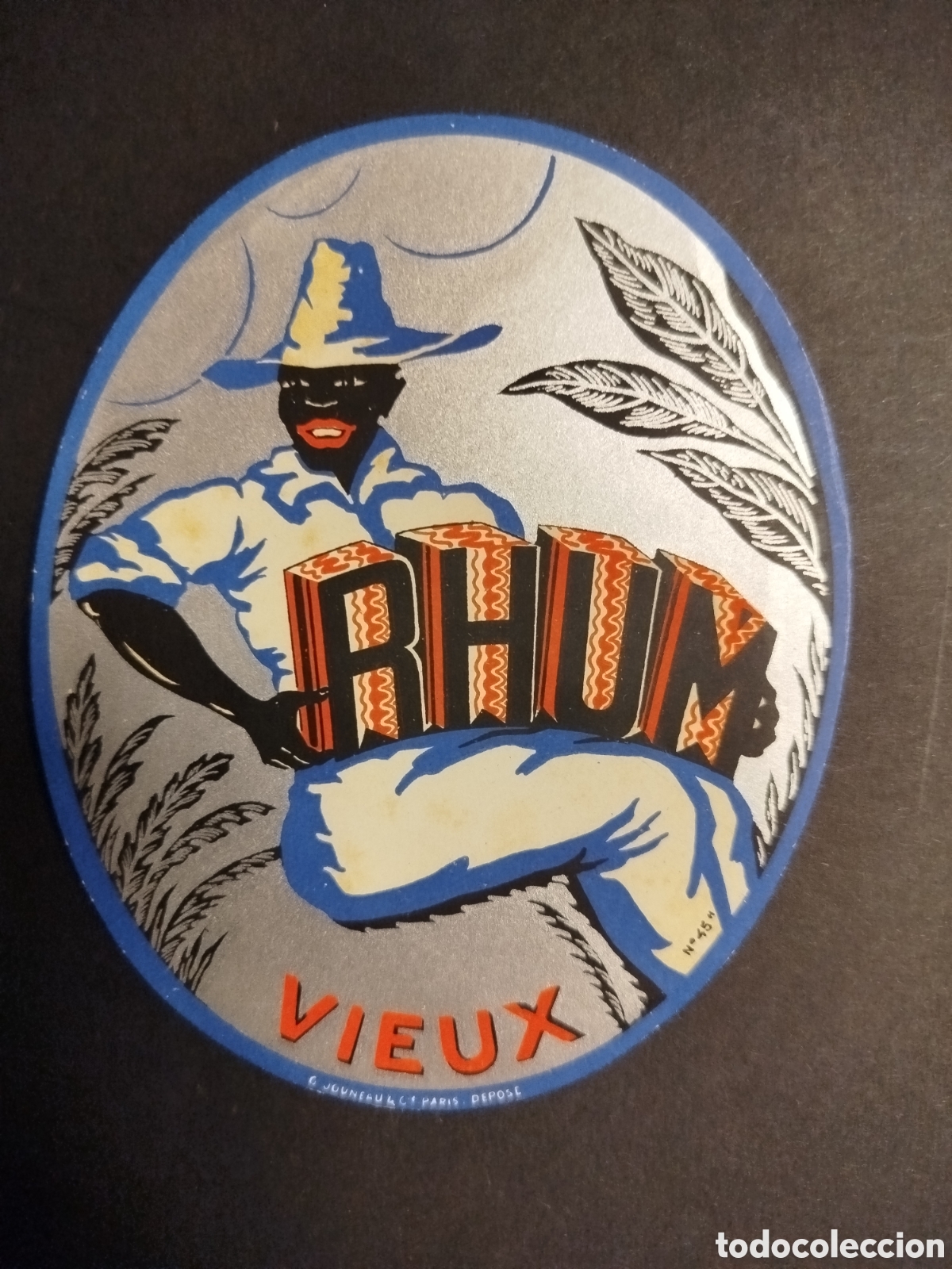 Alte Etiketten: ETIQUETA ANTIGUA TROQUELADA RHUM VIEUX PAR&Iacute;S