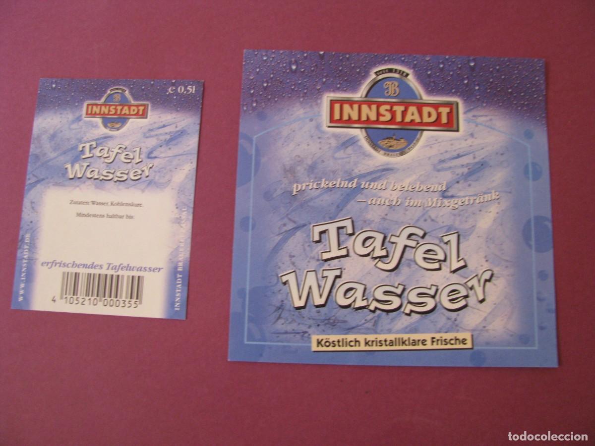Etichette antiche: ETIQUETA Y CONTRAETIQUETA DE INNSTADT. TAFEL WASSER. AGUA DE MESA.