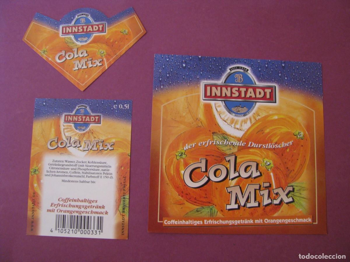 Alte Etiketten: ETIQUETA, COLLARIN Y CONTRAETIQUETA DE MARCA INNSTADT, ALEMANIA. COLA MIX