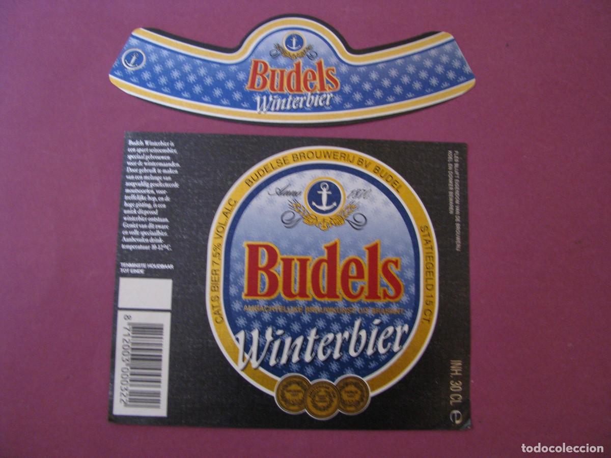 Etiquetas antiguas: ETIQUETA Y COLLARIN DE CERVEZA BUDELS BIER. PAISES BAJOS. WINTERBIER