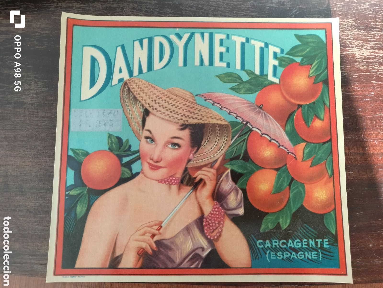 Etiquetas antiguas: Etiqueta de naranjas Dandynette Carcagente