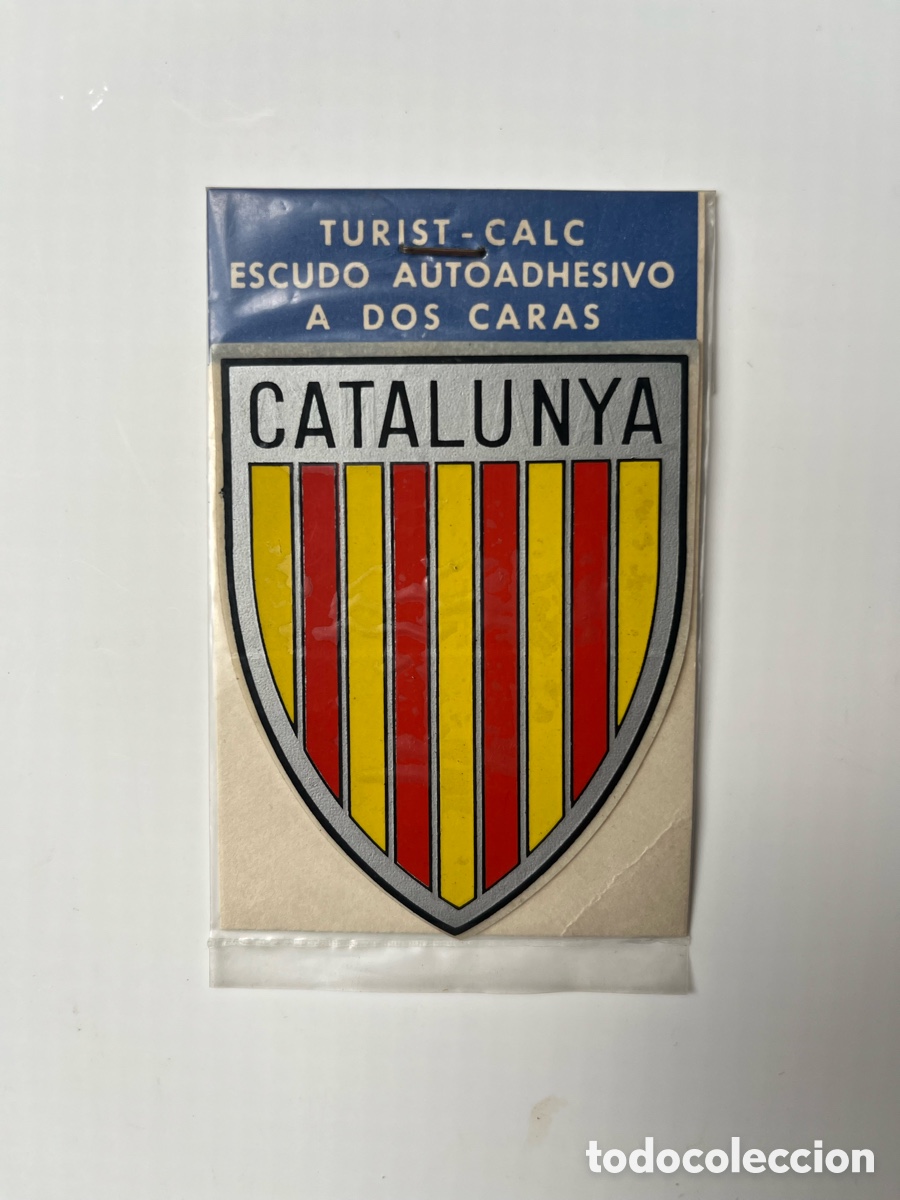 Etiquetas antiguas: ESCUDO autoadhesivo a dos caras CATALUNYA - Foto 1