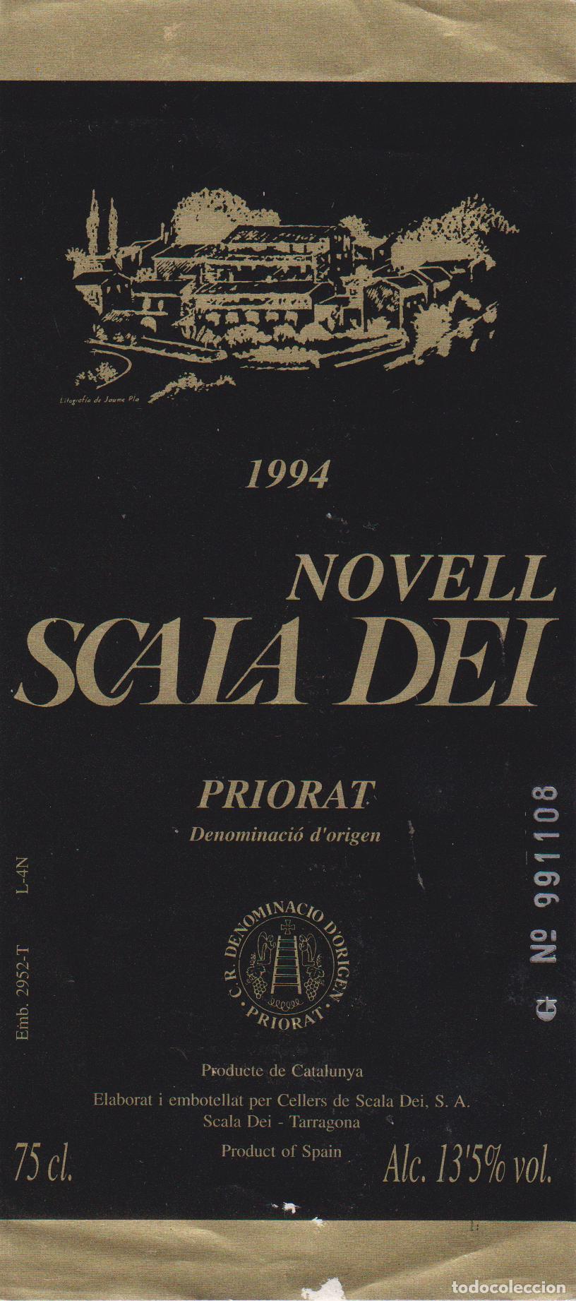 Etichette antiche: ETIQUETA DE VINO NOVELL SCALA DEI - PRIORAT D.O. - 1994