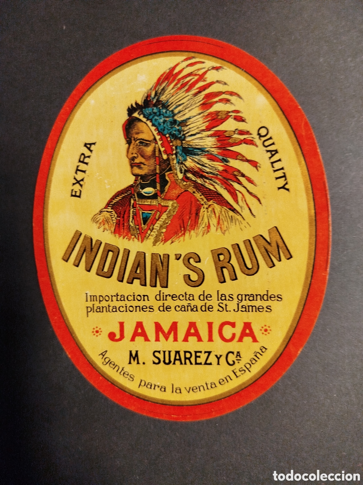 Etiquetas antiguas: ETIQUETA INDIAN'S RUM JAMAICA