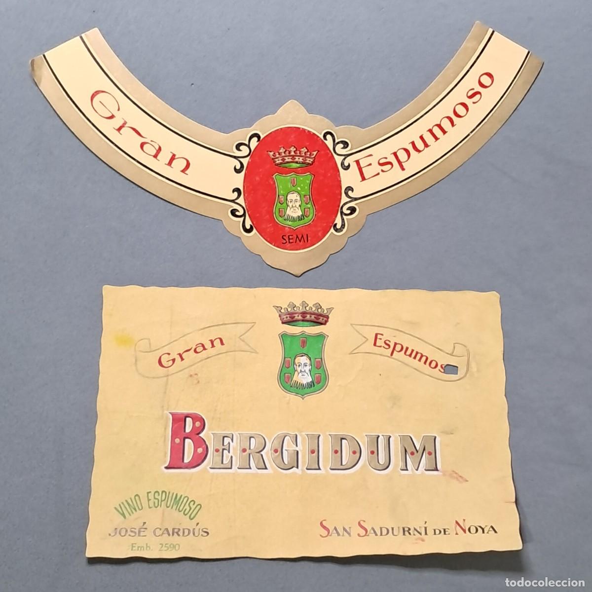 Old Labels: Antigua etiqueta de vino espumoso Bergidum, San Sadurn&iacute; de Noya, a&ntilde;o 1966