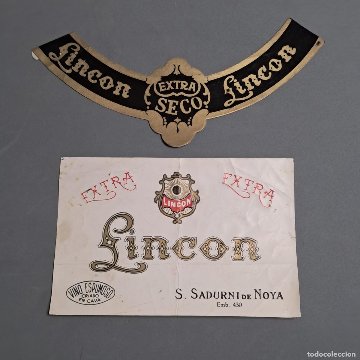 Etichette antiche: Antigua etiqueta de vino espumoso extra LINCON, Sant Sadurn&iacute; de Noya, a&ntilde;o 1963