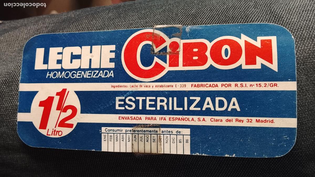 &Eacute;tiquettes anciennes: ANTIGUA DIFICIL ETIQUETA LECHE HOMOGENIZADA CIBON ESTERILIZADA IFA ESPA&Ntilde;A