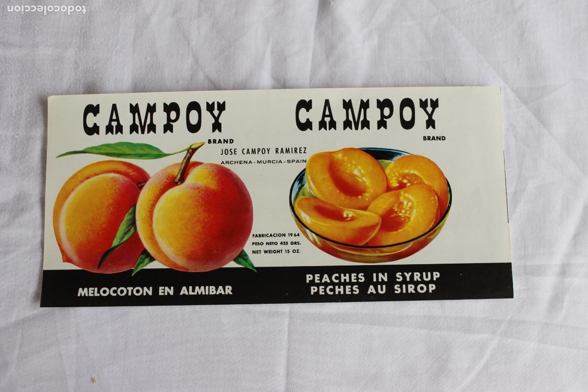 Etiquetas antiguas: MELOCOTON EL ALMIBAR CAMPOY ARCHENA MURCIA - Foto 1