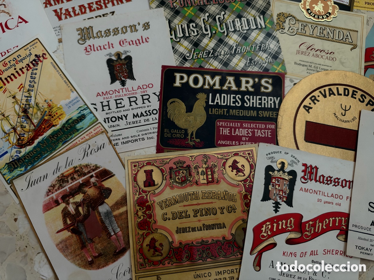 Etiquetas antiguas: Lote etiquetas vinos jerez - Foto 2