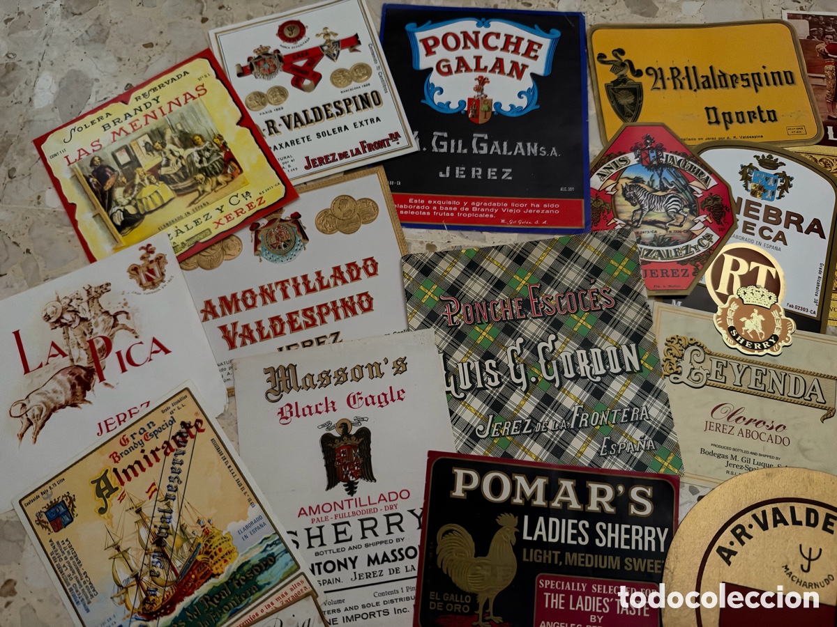 Etiquetas antiguas: Lote etiquetas vinos jerez - Foto 3