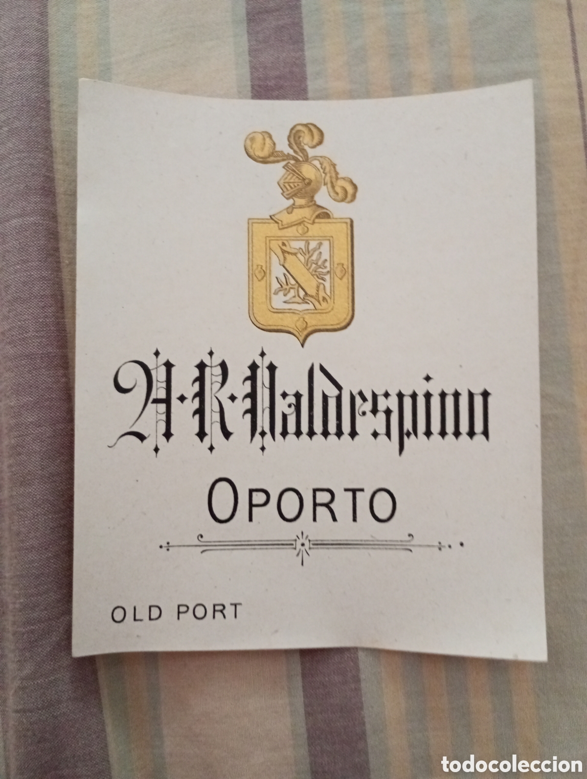 Etiquetas antiguas: Etiqueta A.R.Valdespino oporto old port