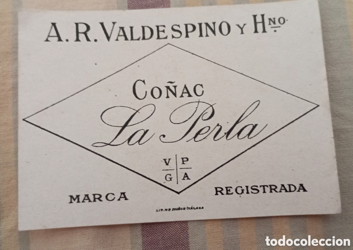 Etiquetas antiguas: A.R.valdespino y Hnos.co&ntilde;ac la perla