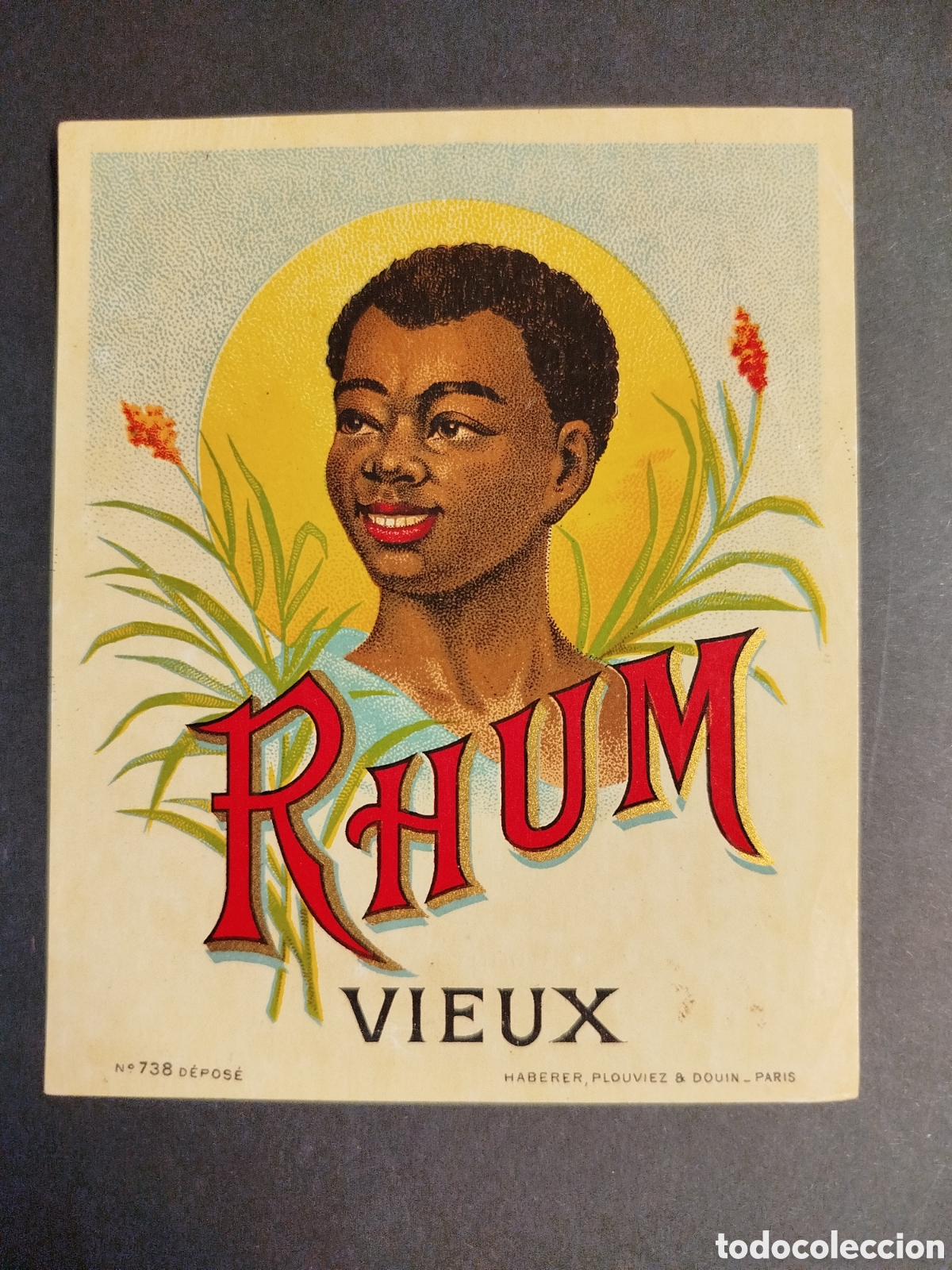 Etiquetas antiguas: ETIQUETA ANTIGUA MUESTRA RHUM VIEUX SIN CIRCULAR