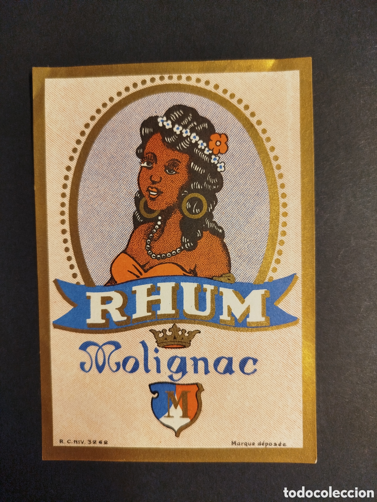 Etiquetas antiguas: ETIQUETA ANTIGUA RHUM MOLIGNAC FRANCE