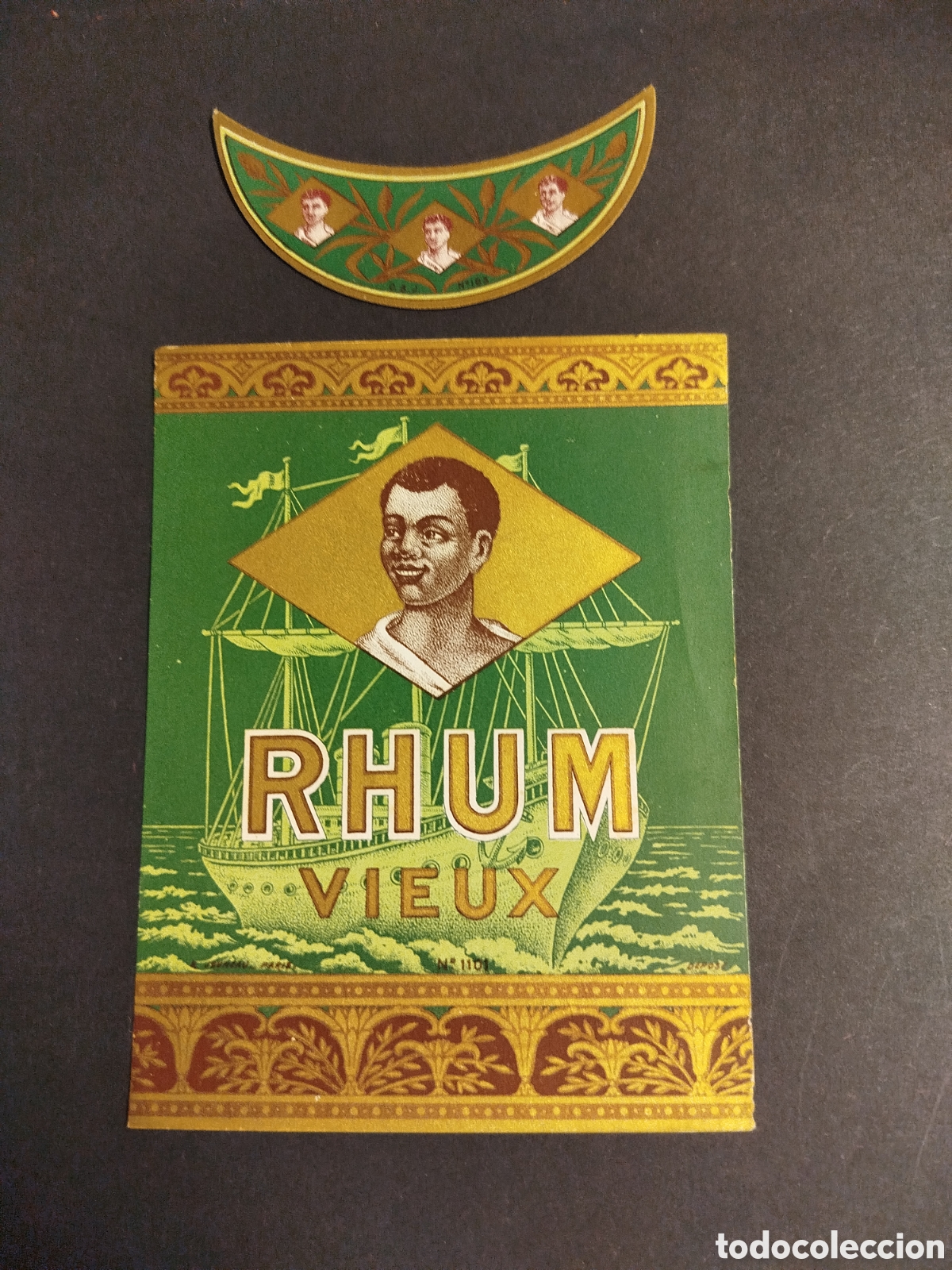 Etichette antiche: ETIQUETA ANTIGUA RHUM VIEUX Y COLLAR&Iacute;N PAR&Iacute;S