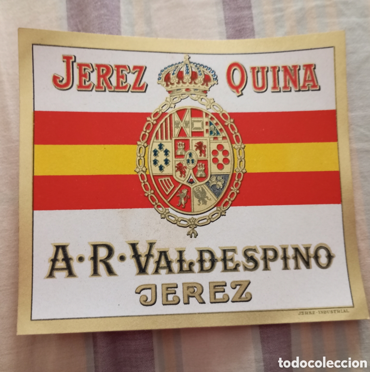 Etichette antiche: Etiqueta jerez quina A.R.valdespino Jerez