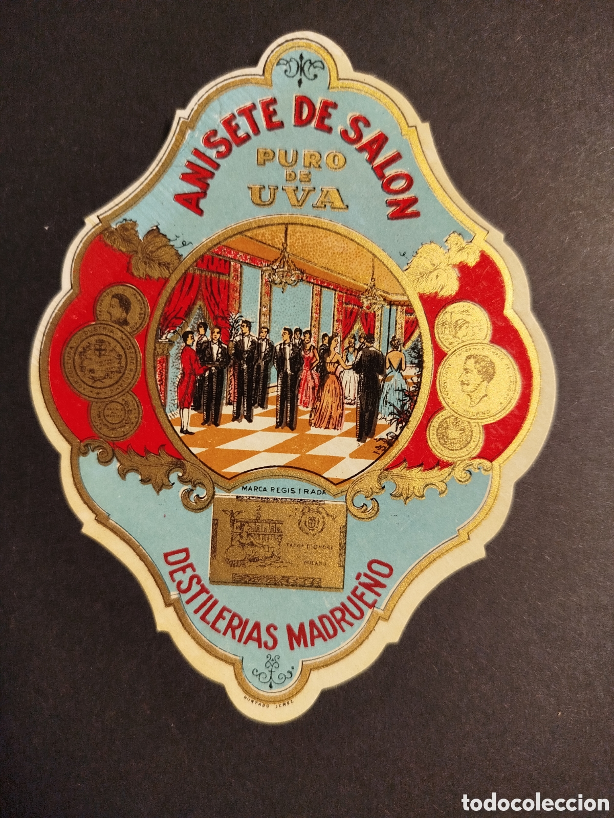 Etiquetas antiguas: ETIQUETA ANTIGUA ANISETE DE SAL&Oacute;N