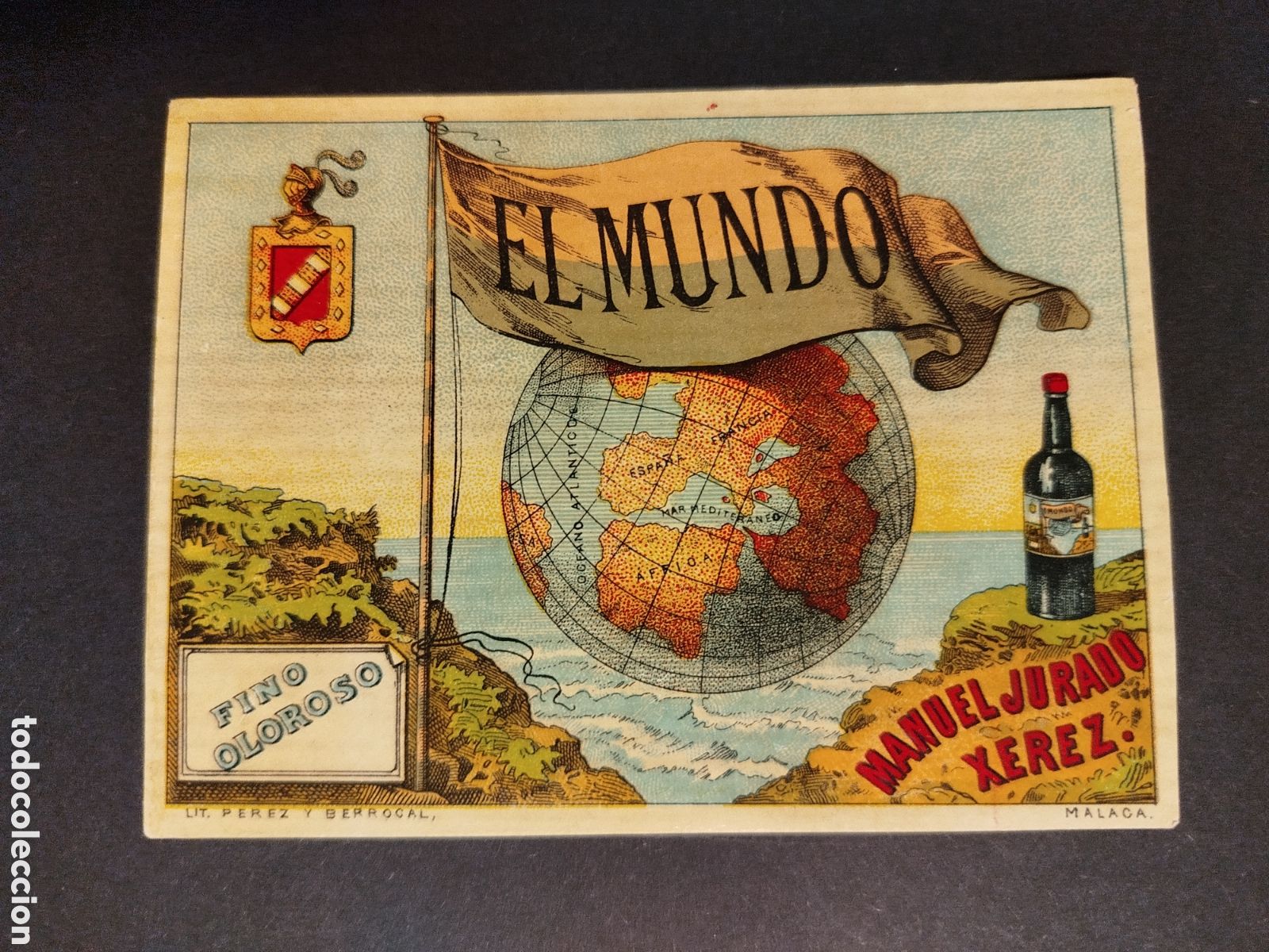 &Eacute;tiquettes anciennes: ETIQUETA ANTIGUA EL MUNDO MANUEL JURADO