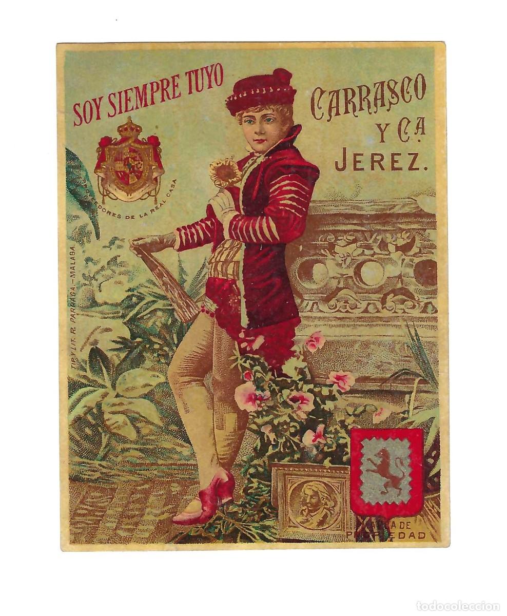 Etiquetas antiguas: ANTIGUA ETIQUETA- CARRASCO Y CIA. SOY SIEMPRE TUYO. VINO DE JEREZ. SIGLO XIX