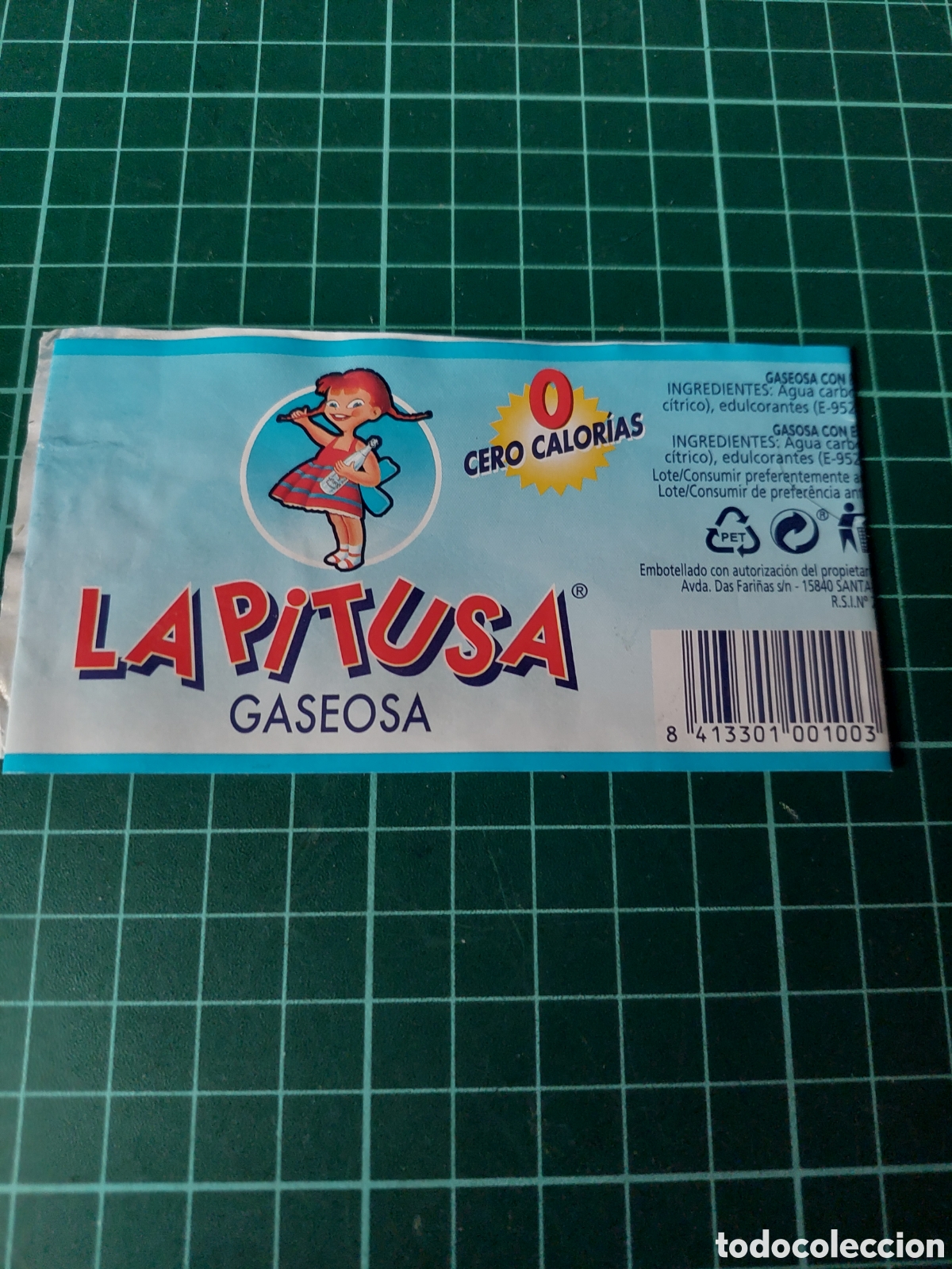 Etiquetas antiguas: LA PITUSA ETIQUETA AGUA DE GASEOSA CERO CALOR&Iacute;AS 50 CL SANTA COMBA LA CORU&Ntilde;A GALICIA