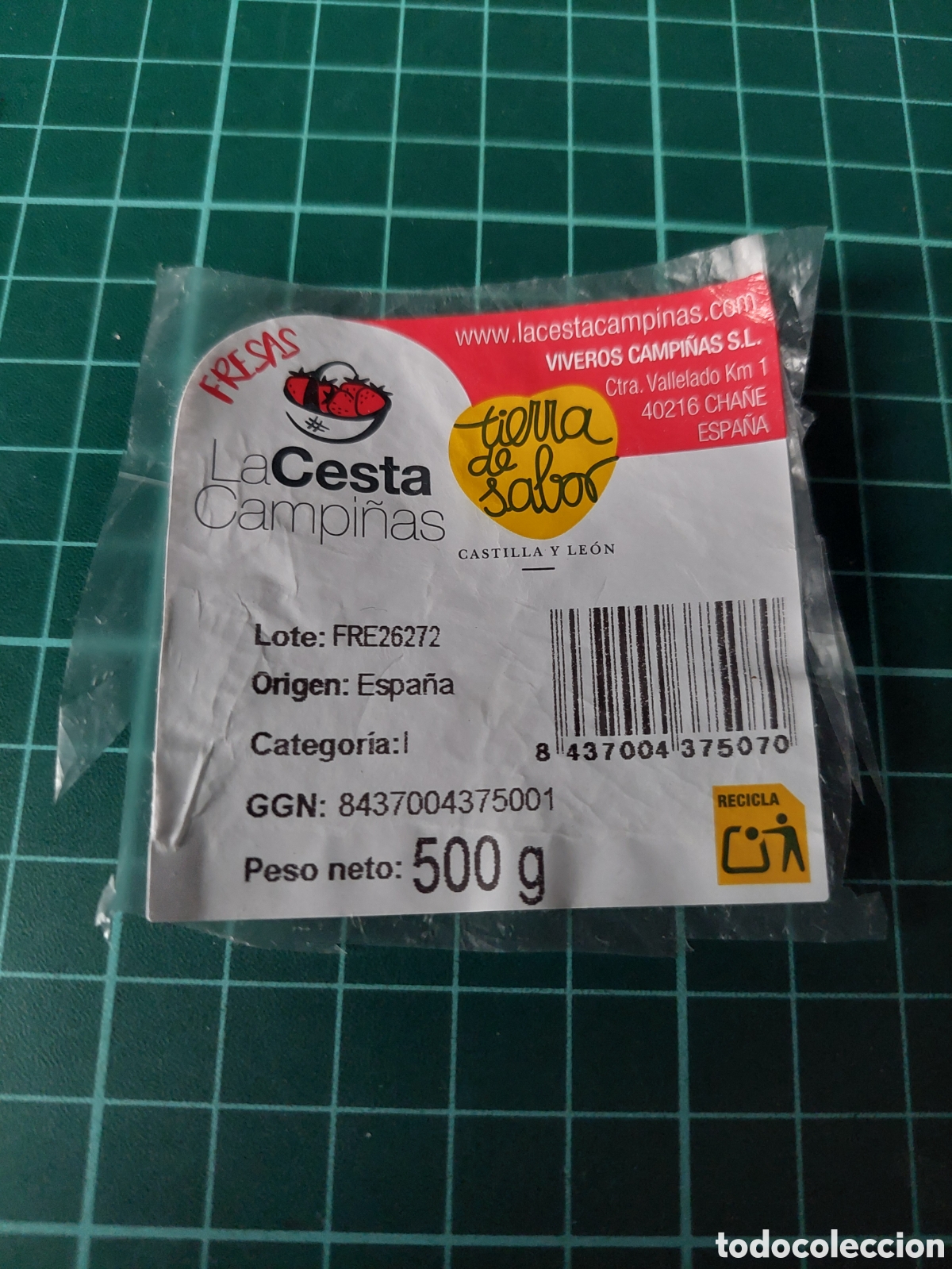 Old Labels: ETIQUETA LA CESTA CAMPI&Ntilde;AS TIERRA DE SABOR VIVEROS CHANE ESPA&Ntilde;A FRESAS