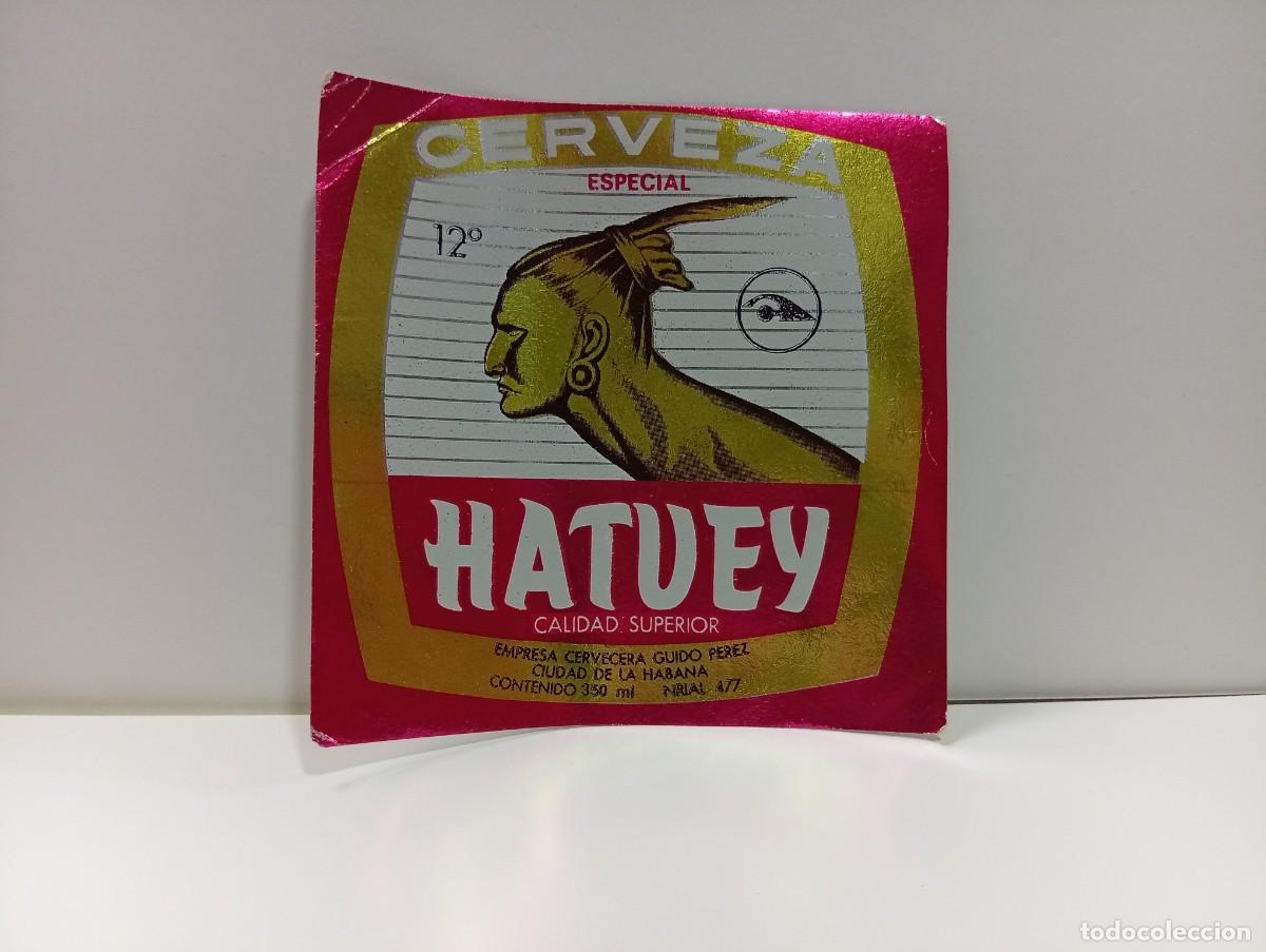 Etiquetas antiguas: ETIQUETA. CERVEZA ESPECIAL HATUEY. HABANA, CUBA. MEDIDAS : 9 X 9 CM APROX.