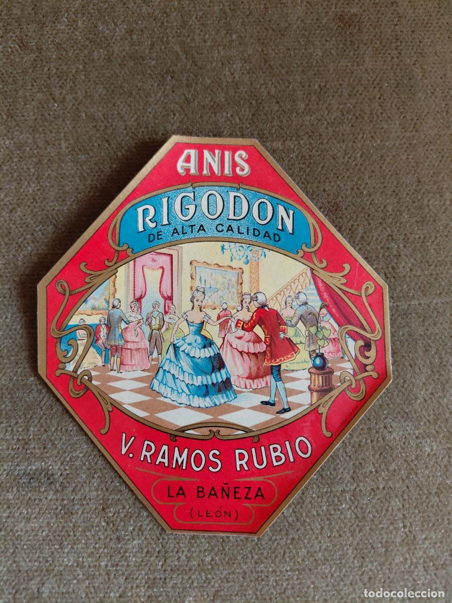 Etiquetas antiguas: MUY RARA ETIQUETA DE ANIS RIGODON