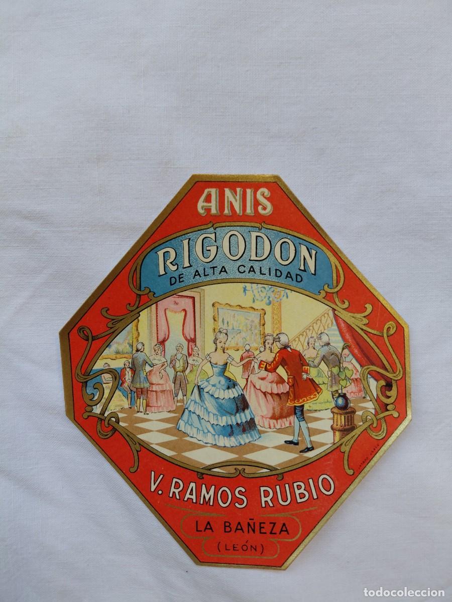 Etiquetas antiguas: MUY RARA ETIQUETA DE ANIS RIGODON - Foto 2