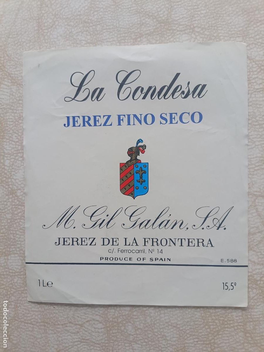 Etiquetas antiguas: ETIQUETA. JEREZ LA CONDESA - Foto 1