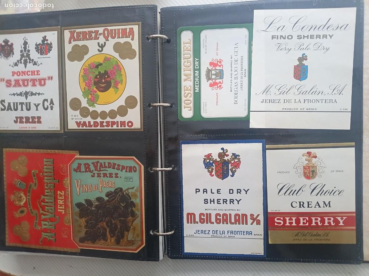 Etichette antiche: 8 etiquetas. Sherry. Jerez de la Frontera