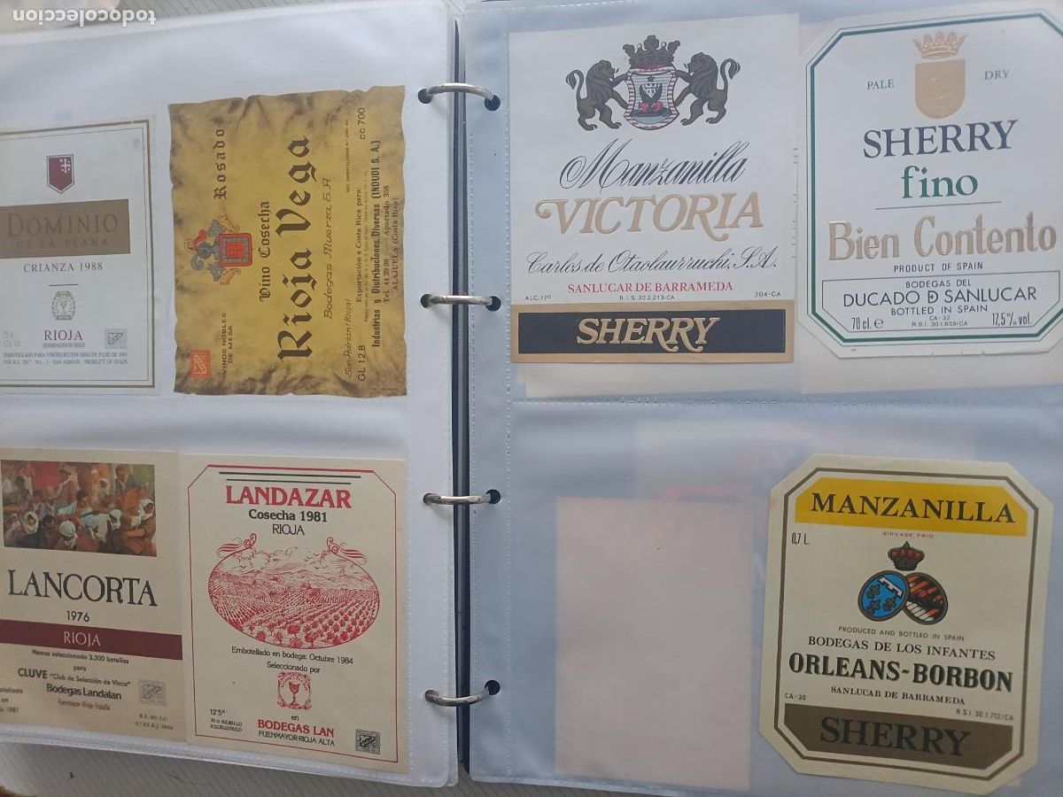 Etichette antiche: 7 etiquetas de vino, sherry. Rioja, Sanl&uacute;car