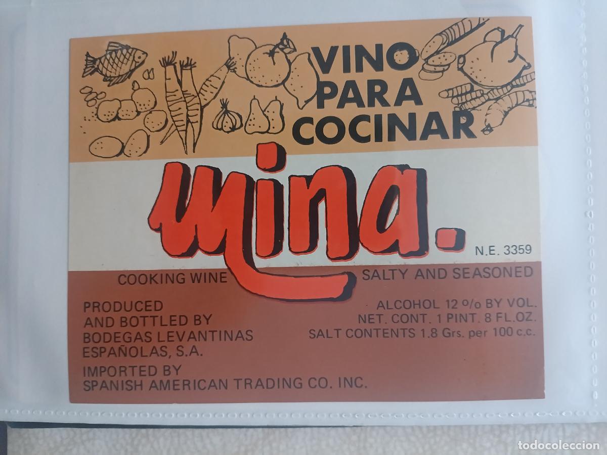 Etiquetas antiguas: Etiqueta Vino para cocinar MINA
