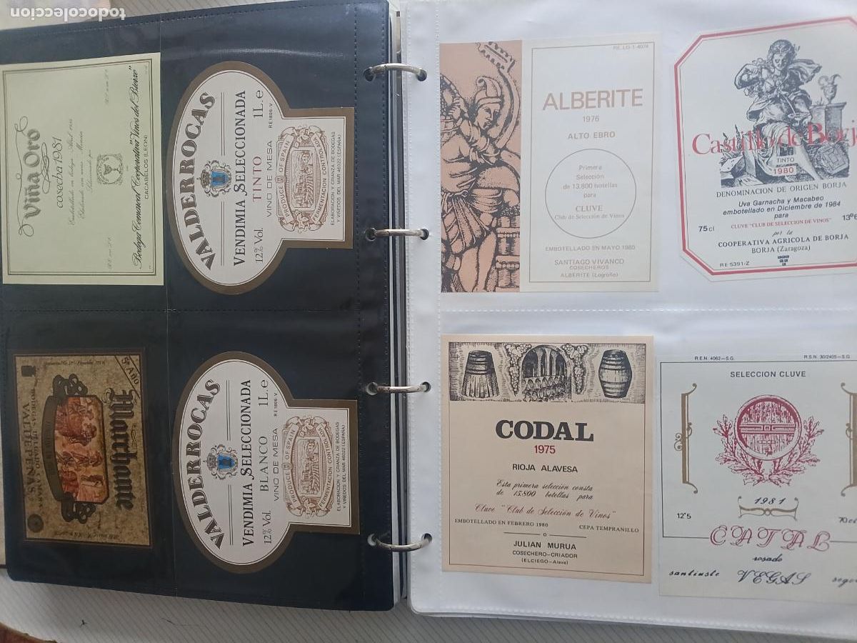 Etichette antiche: 8 etiquetas de vino. Rioja alavesa, Borja, Alberite, Cacabelos