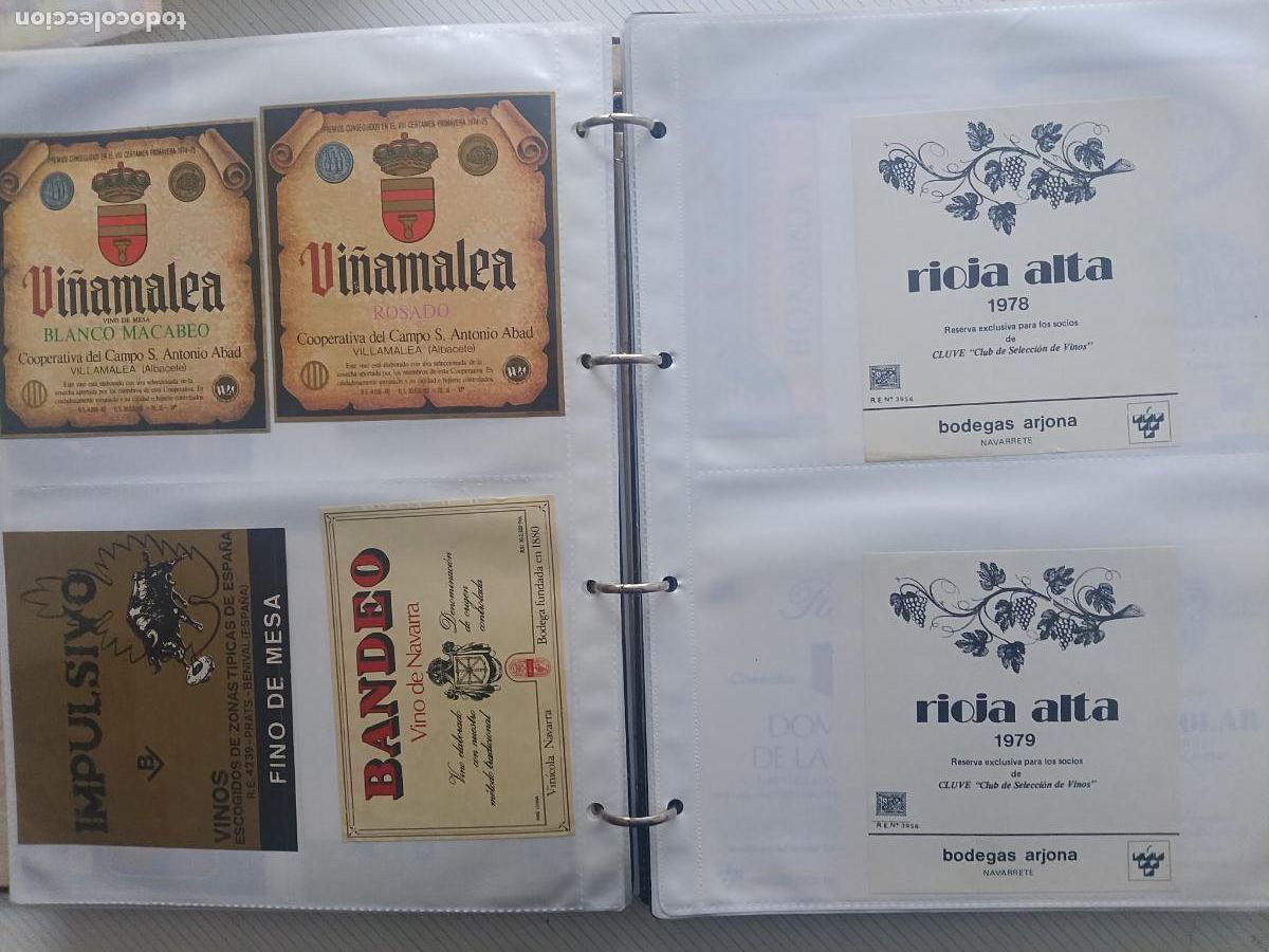 Etichette antiche: 6 etiquetas: Villamalea, Rioja, Benival