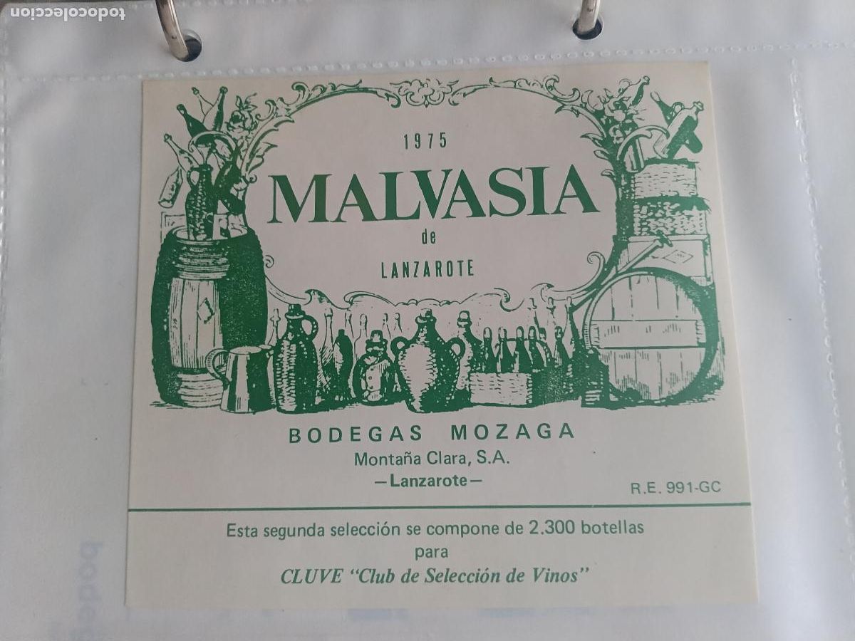 Etiquetas antiguas: Malvas&iacute;a de Lanzarote, Canarias. Etiqueta - Foto 1