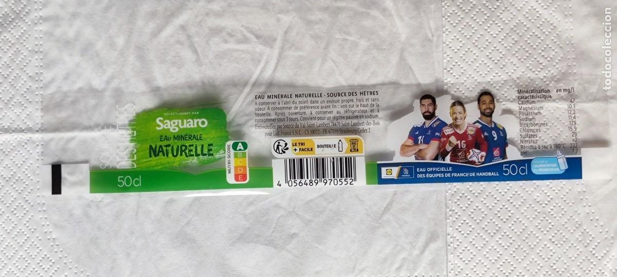 Etiquetas antiguas: ETIQUETA AGUA - SAGUARO / LIDL - FRANCE - DEPORTES