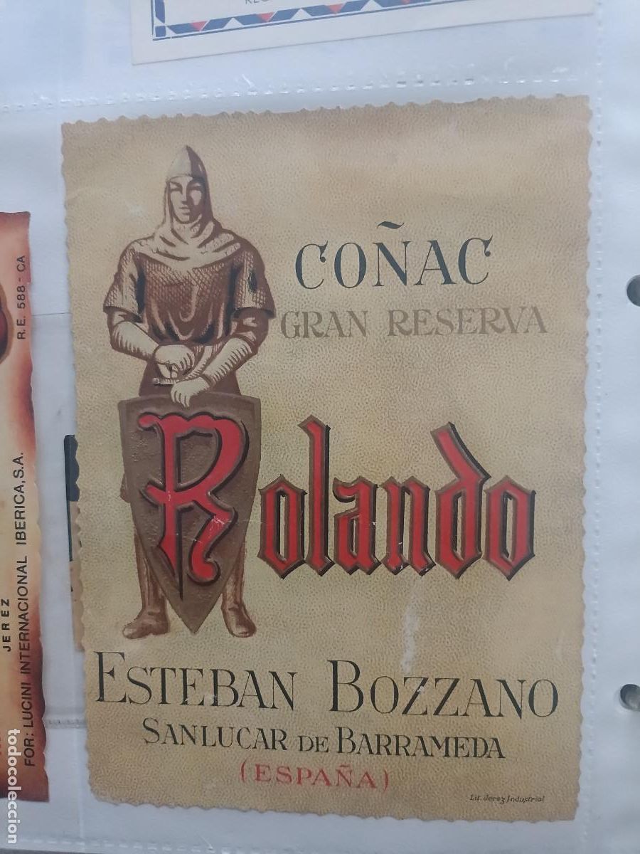 Etiquetas antiguas: Co&ntilde;ac Rolando, Sanl&uacute;car. Etiqueta