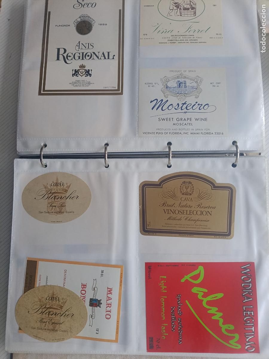 Etiquetas antiguas: 9 etiquetas de licor. Moscatel, Wodka, An&iacute;s - Foto 1