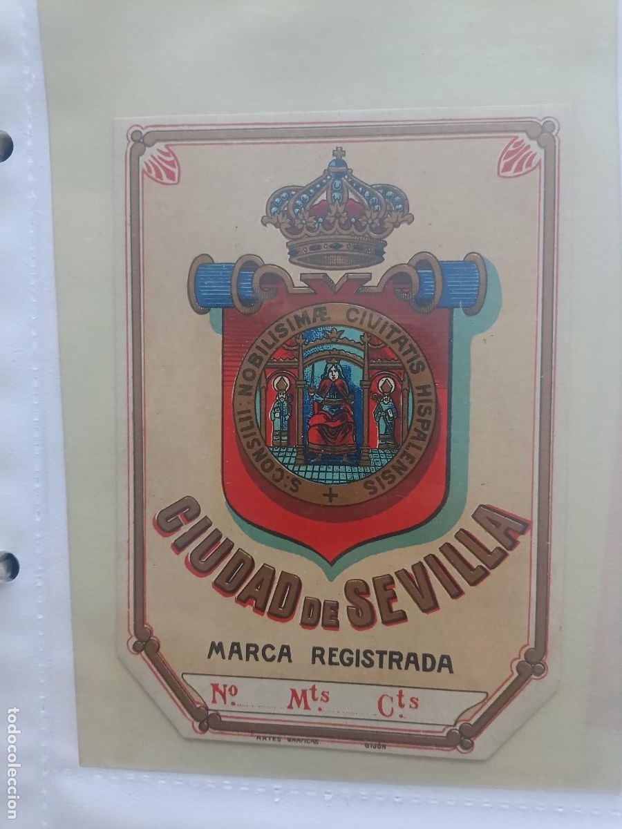 Etiquetas antiguas: Ciudad de Sevilla. Etiqueta antigua - Foto 1