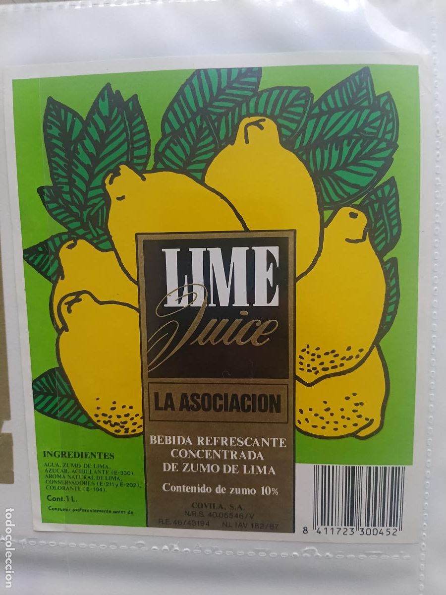 Etiquetas antiguas: LIME. Zumo de lima. Etiqueta - Foto 1