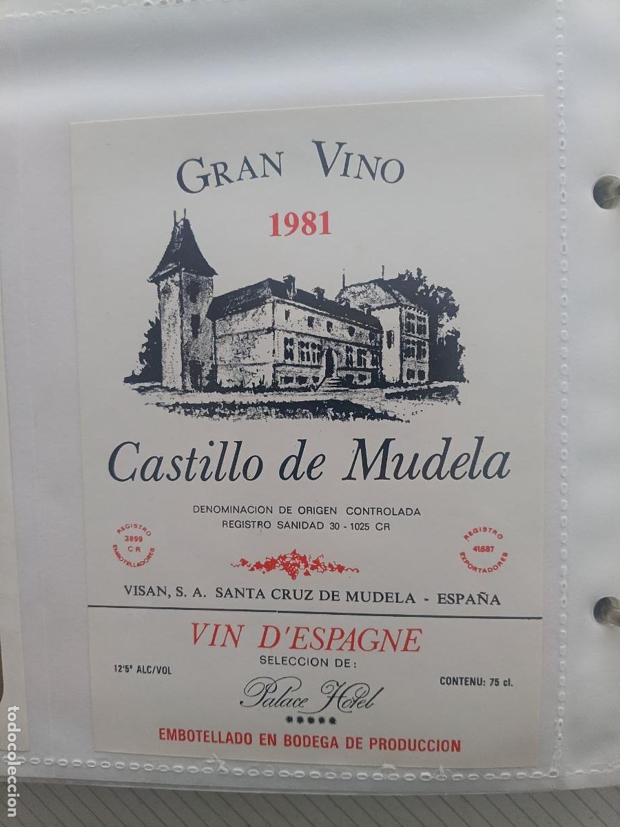 Old Labels: Vino Castillo de Mudela. Etiqueta