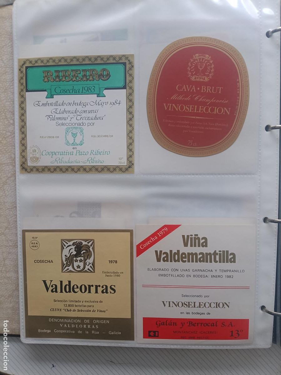 Etiquetas antiguas: 4 etiquetas de vino. Ribadavia, Valdeorras, Mont&aacute;nchez