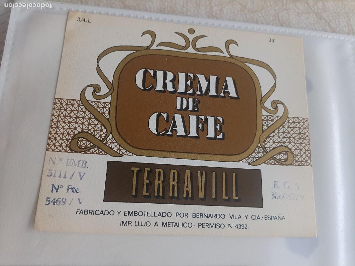 Old Labels: Etiqueta Crema de caf&eacute; TERRAVILL
