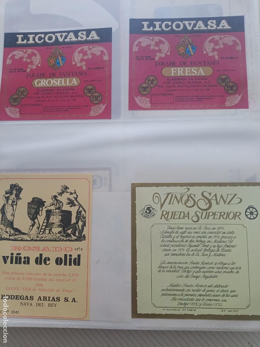Old Labels: 4 etiquetas de vino y licor. Rueda, Nava del Rey