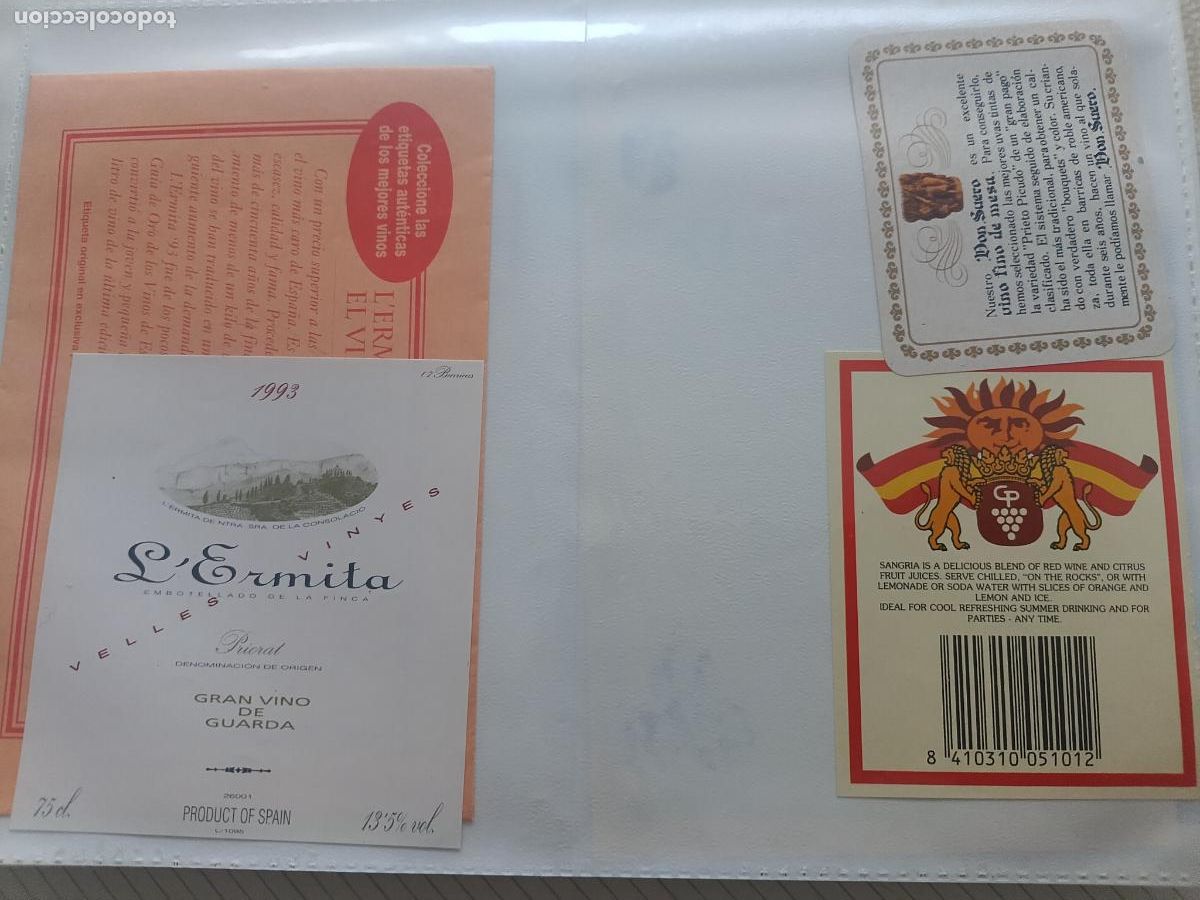 Old Labels: 4 etiquetas de vino. Don Suevo, L Ermita